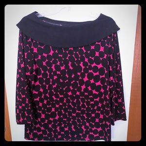 Rafaella Fushia and Black polka dot top